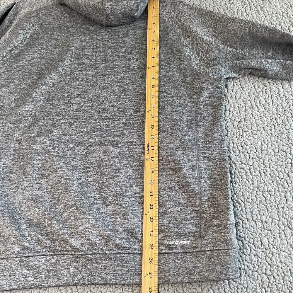 Adidas Essentials Sweater Mens Large Gray Charcoal Hoodie Sportswear Climawarm - Picture 10 of 13